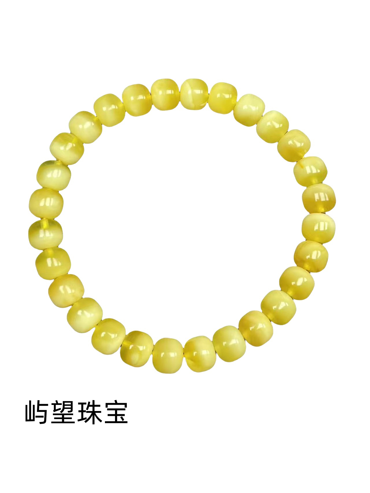 浓白蜡聚宝盆蜜蜡老型单圈卡8mm