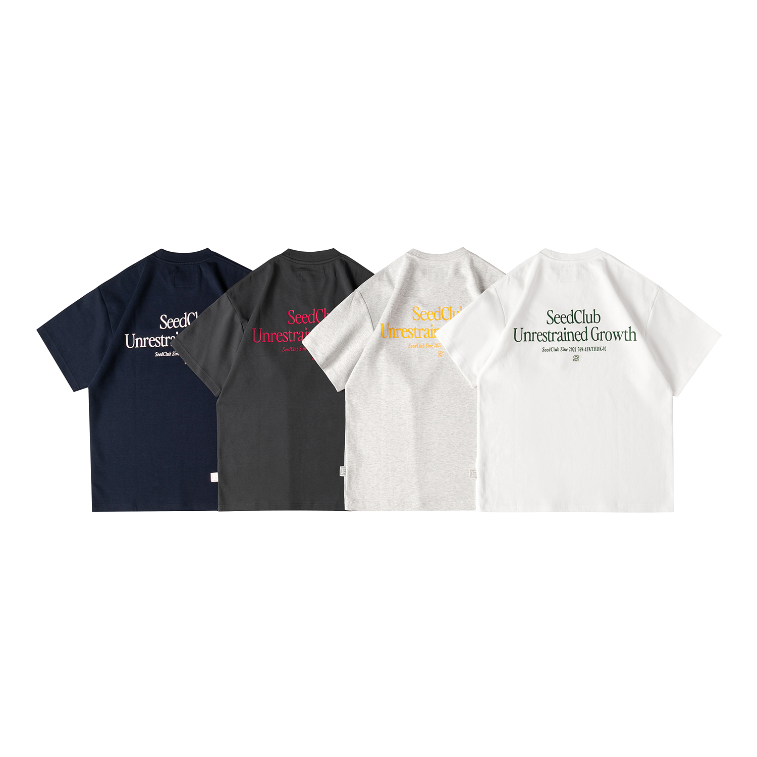 SeedClub白标（不退不换）290克COOLMAX混纺标语立体印花短袖T恤