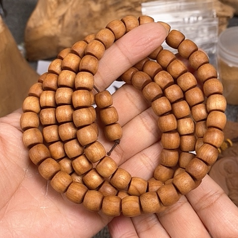 檀香木手串/手链老山檀香8/9/108桶珠沉水微瑕疵