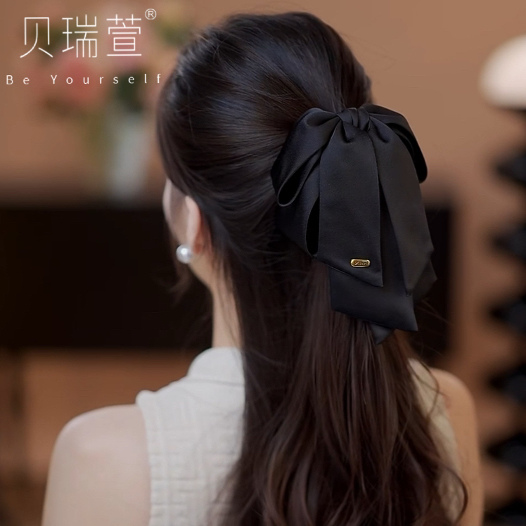 ZJ179新款蝴蝶结风韩范缎面高颅顶发饰头饰抓夹