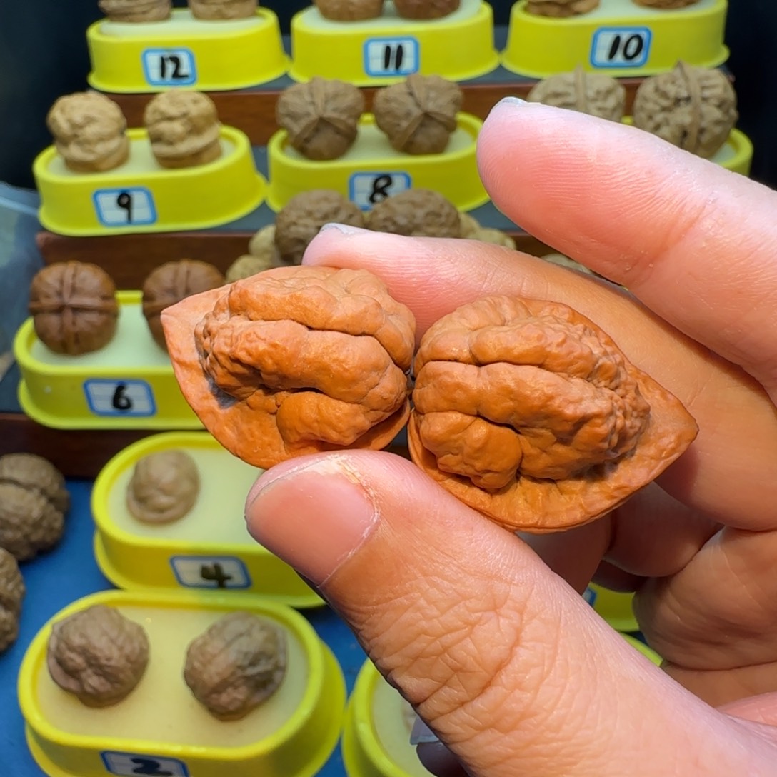 白***夜桃核把件小云石观音