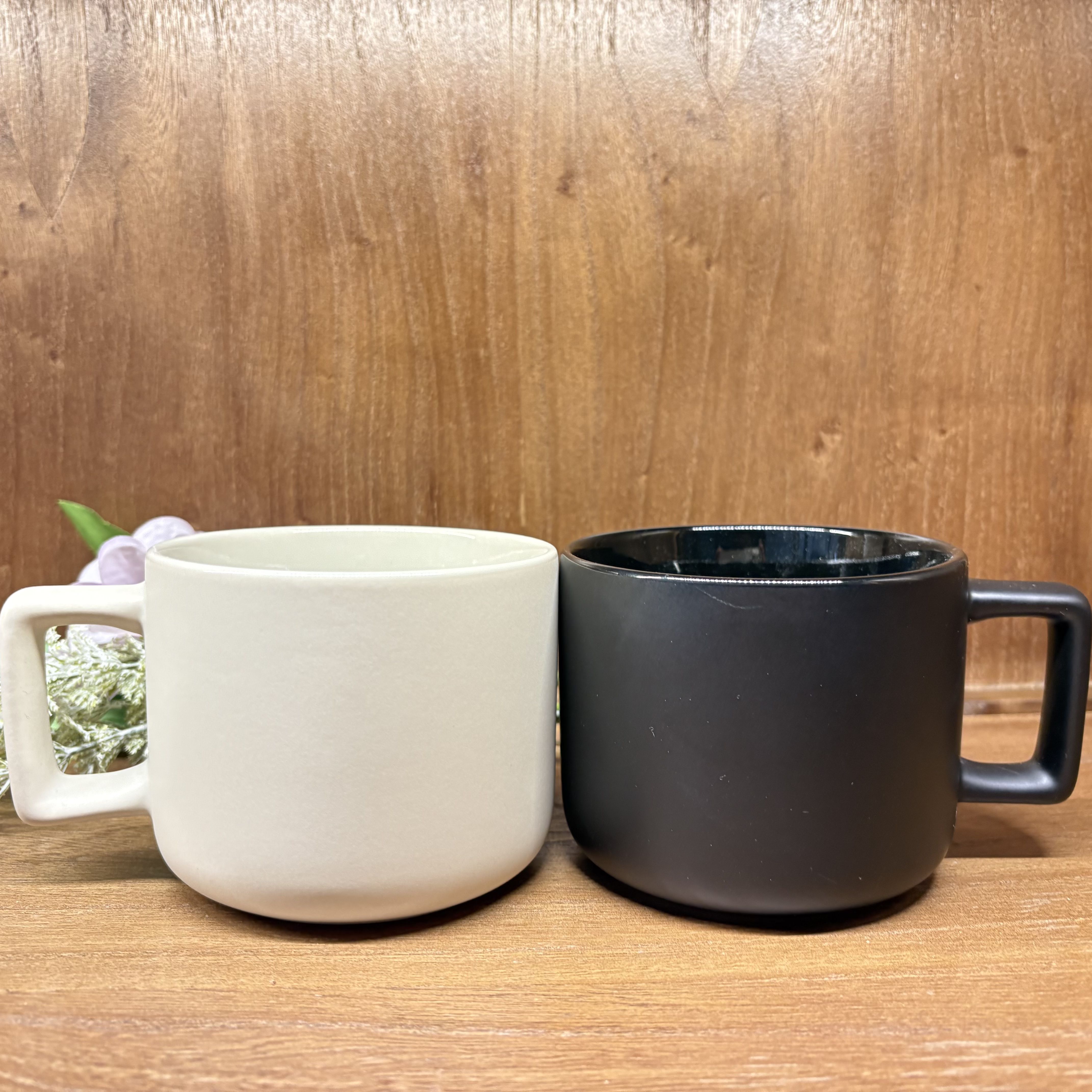 【清新北欧】365ml陶瓷马克杯日系纯色黑白咖啡杯高档餐厅酒店专用