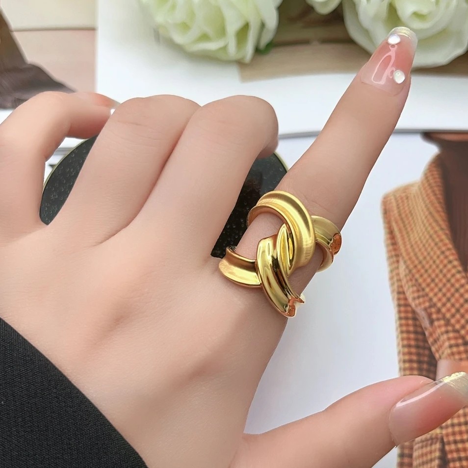 铜合金戒指  KS3034Nurluk 金色原创设计欧美扣头欧若