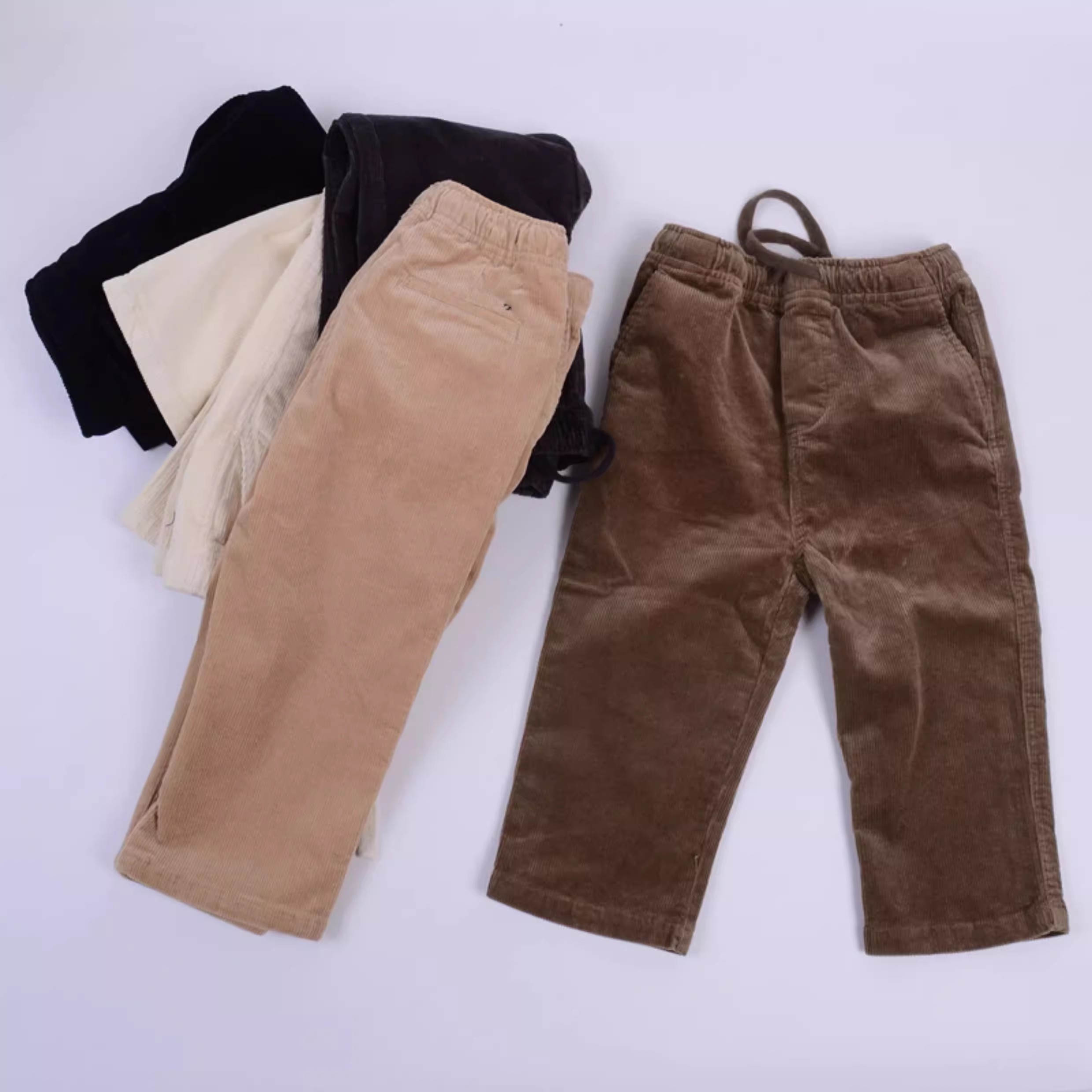 012纯棉男女童秋冬厚款条绒 灯芯绒 休闲裤 长裤