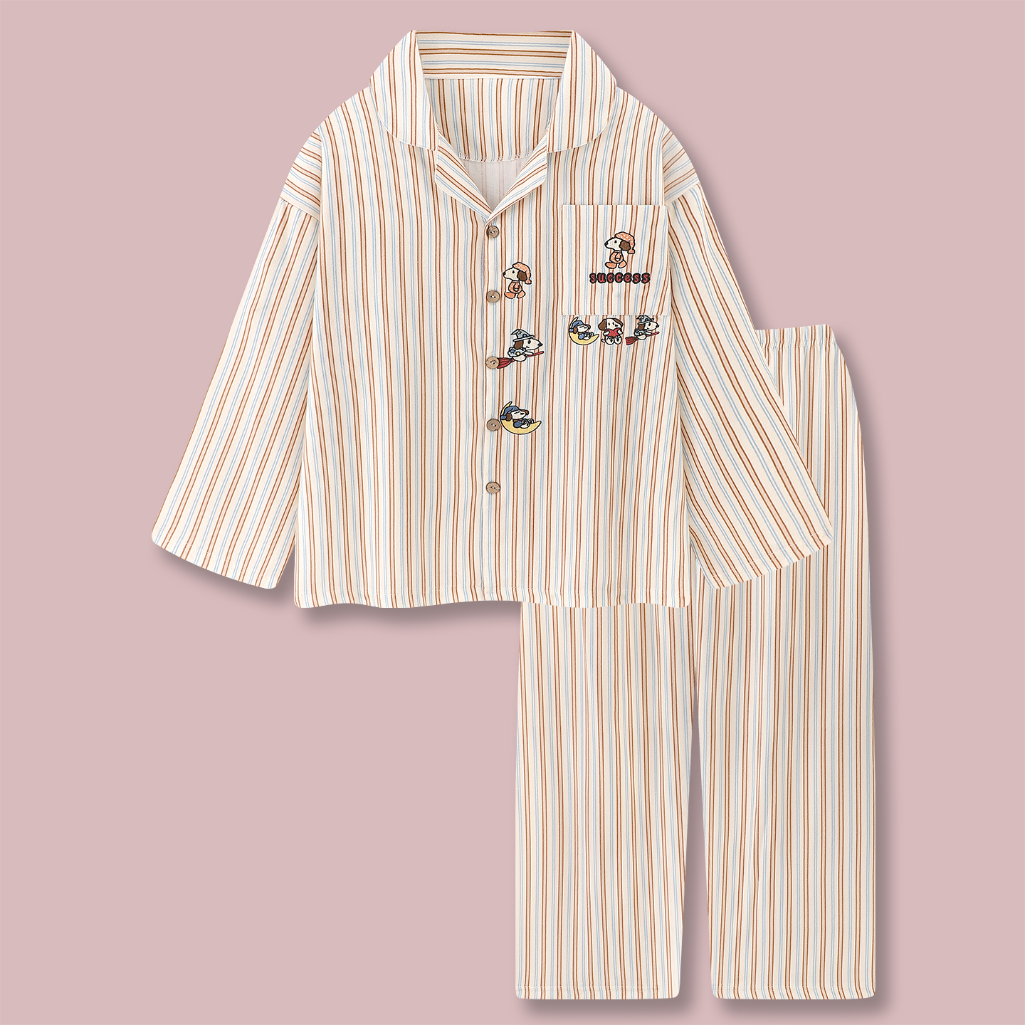 『史迪小狗』2025新款卡通长袖纯棉磨毛睡衣女春秋款可外穿家居服