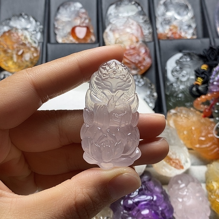 水晶未镶嵌颈饰水晶吊坠