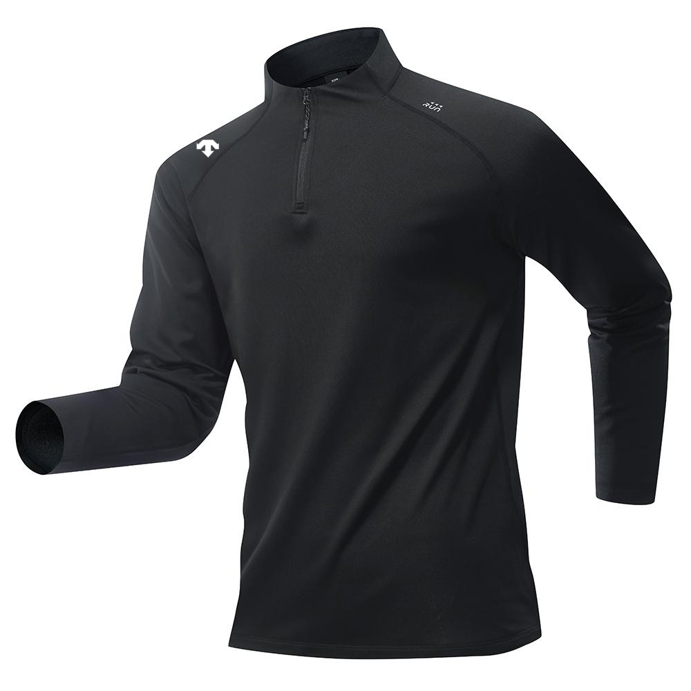 【专柜同款】迪桑家秋冬户外速干透气抓绒上衣半拉链运动长袖T恤男