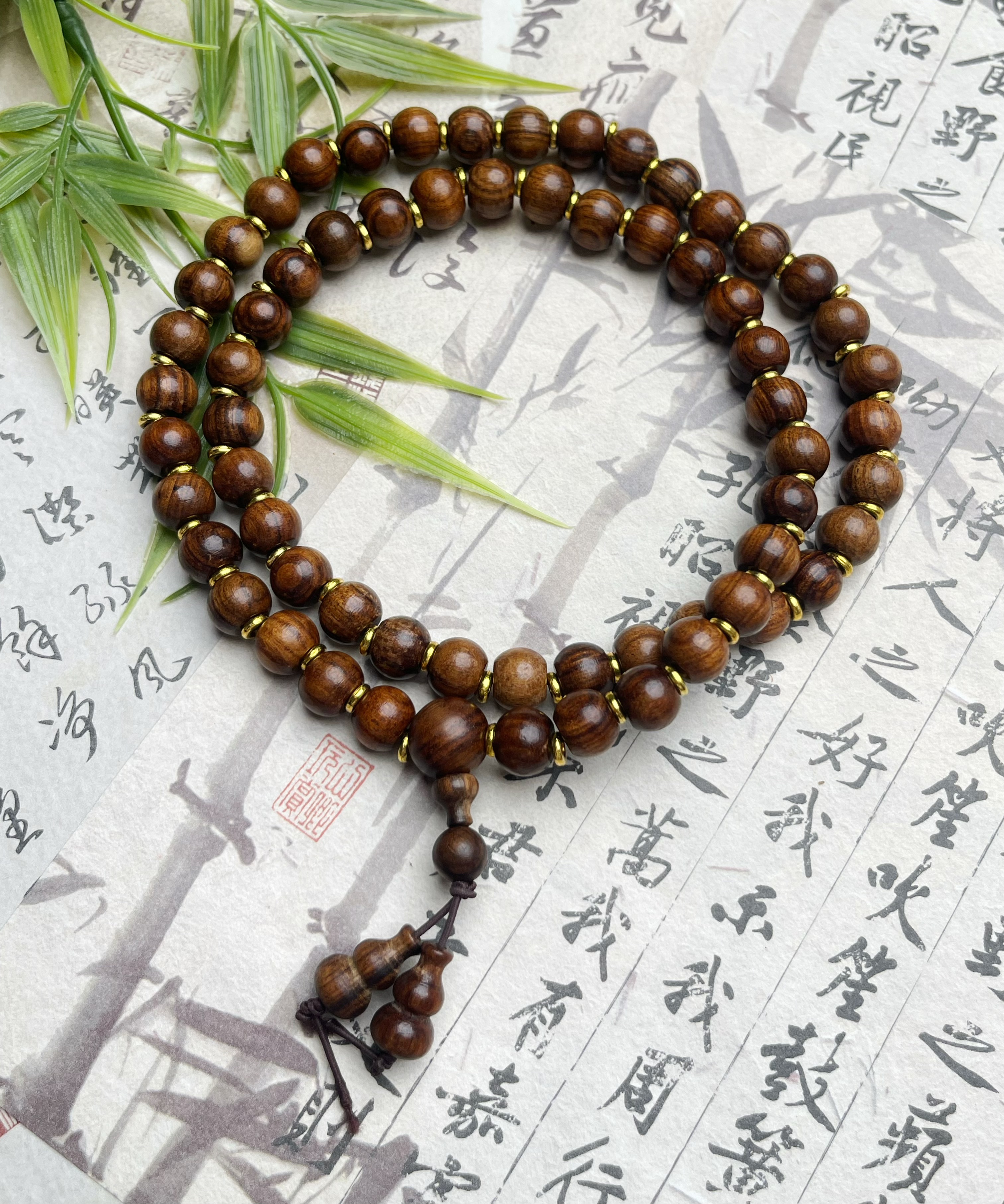 金丝盘玩天然木质檀香文玩香木檀香手串摆件挂饰车挂PT019