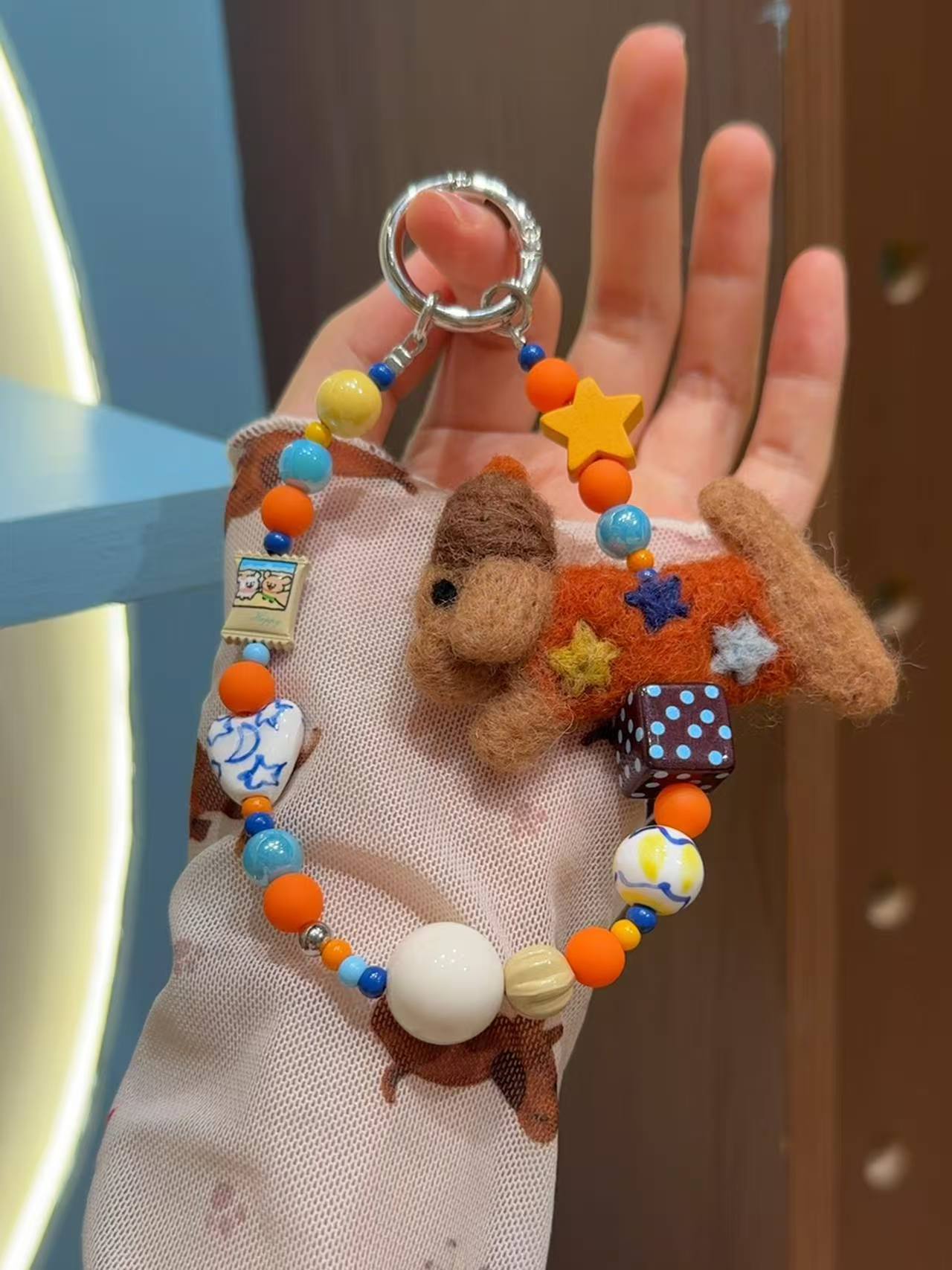 【毛毡腊肠狗】小香风简约包包挂件书装饰韩系ins手机链手机壳挂件