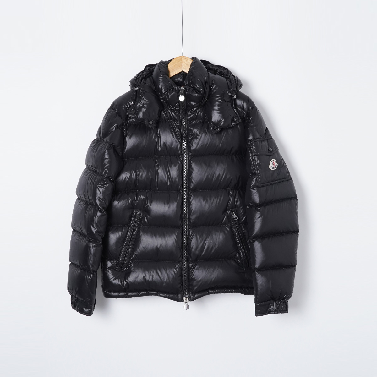 99新 MONCLER 白鹅绒/SC1971/蒙口玛雅/2码外套黑色潮流羽绒服