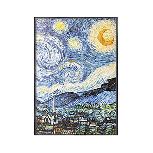 新款画梵高星空北欧风格视觉客厅玄关走廊商场单幅挂画防水装