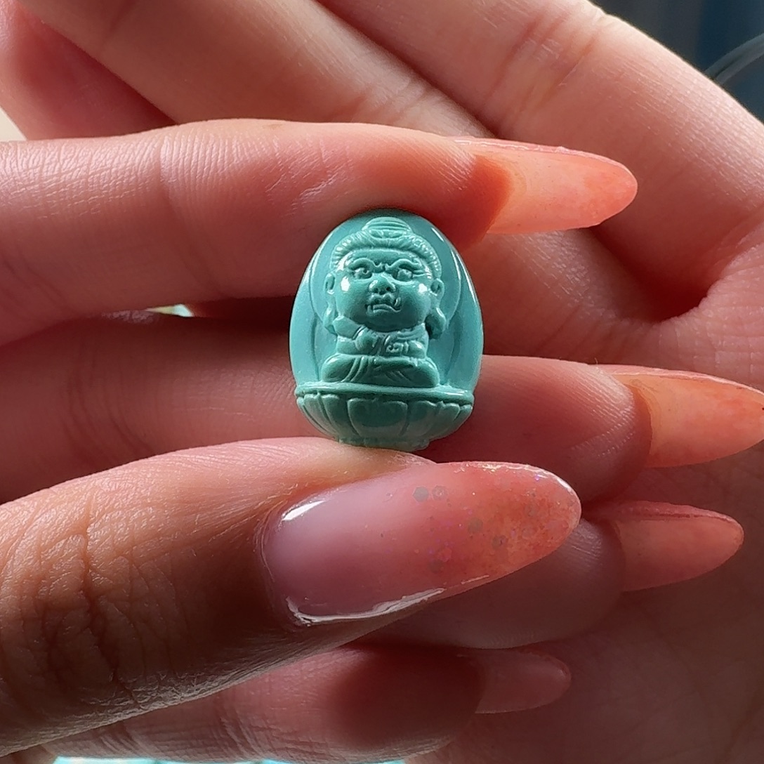 绿松石未镶嵌吊坠(不含链)不动明王
