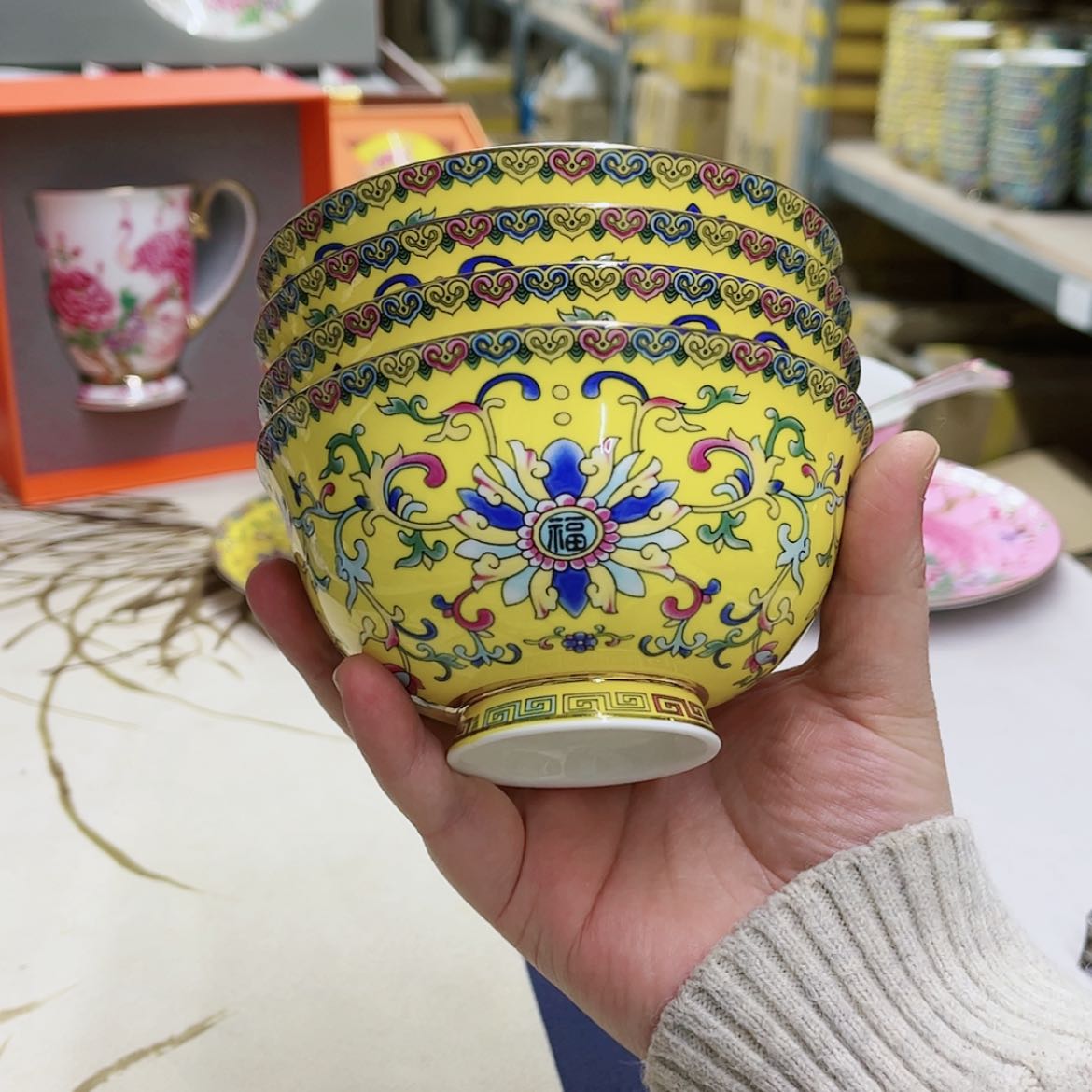 【闪购商品】骨瓷4.5英寸4黄。。。。。。