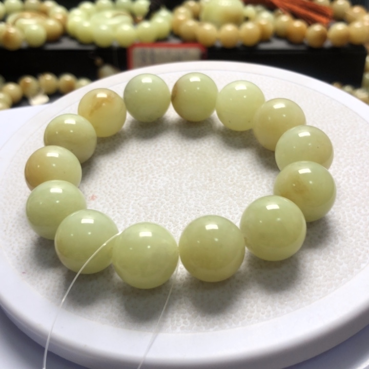 和田玉手串未镶嵌卡16