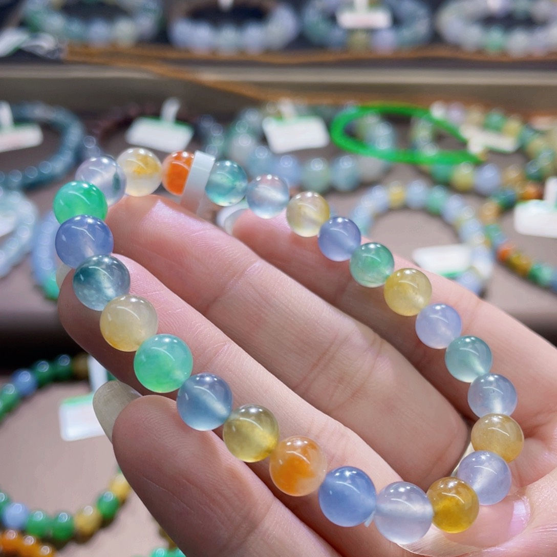 未镶嵌手链翡翠清新糖果