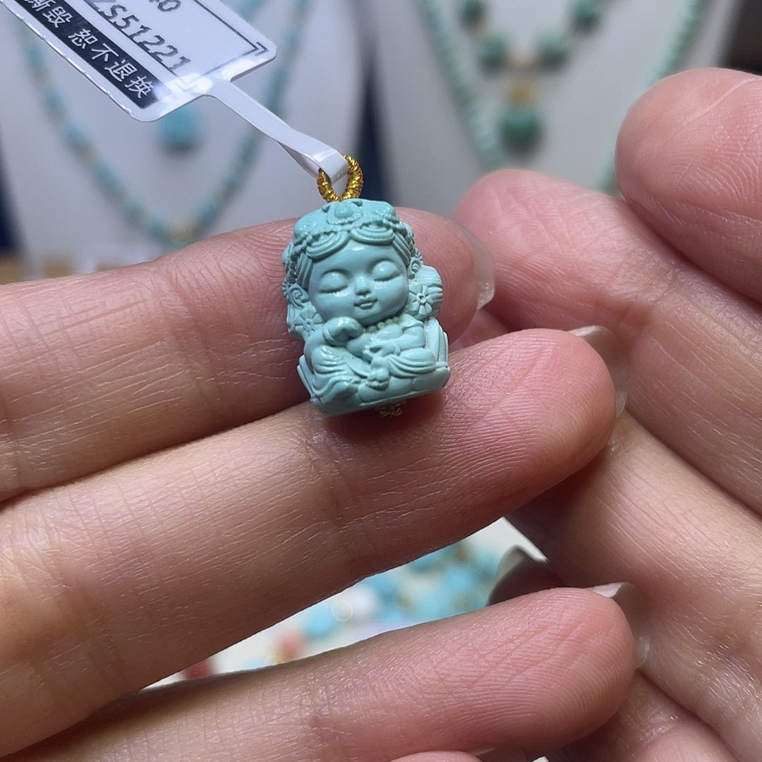 绿松石未镶嵌吊坠