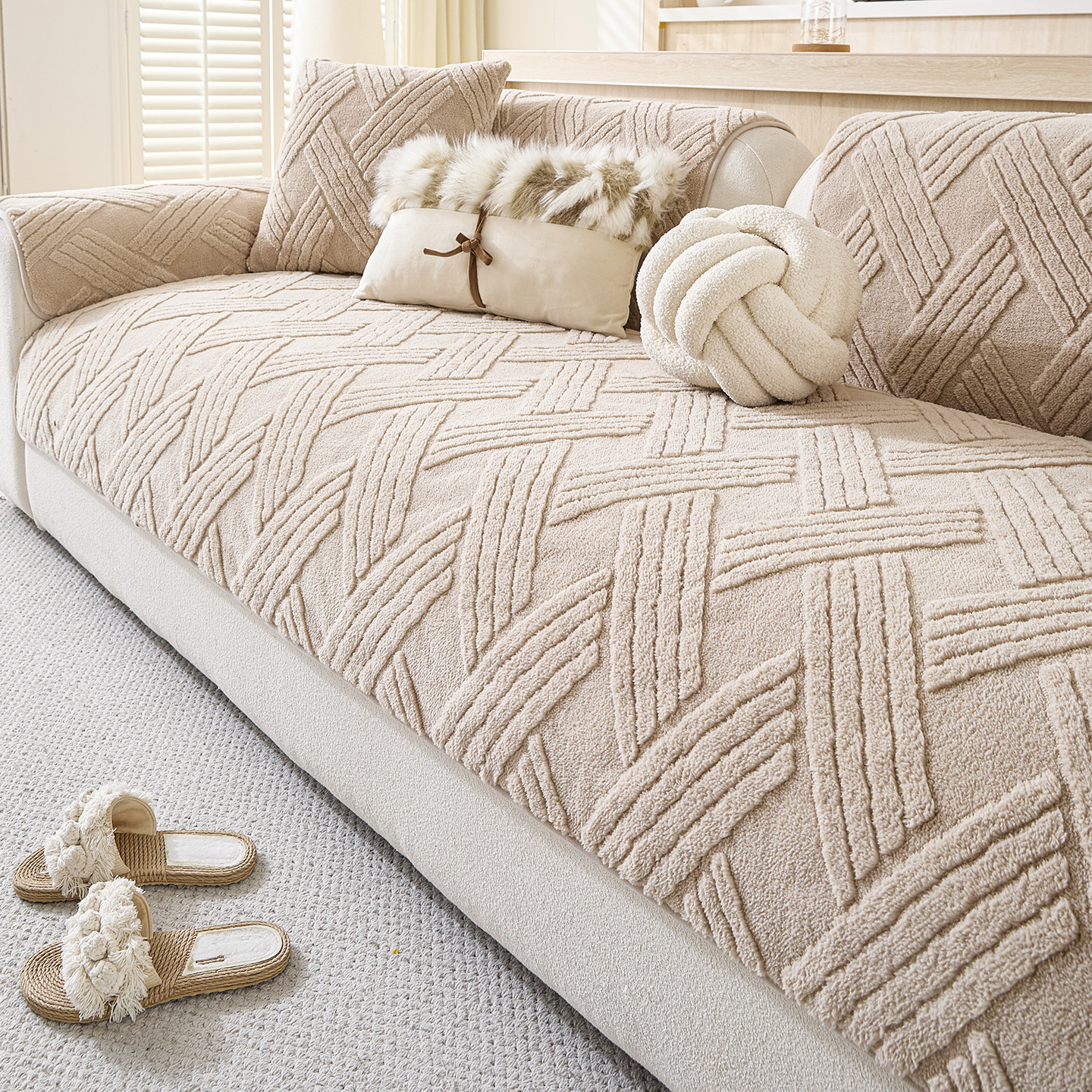 沙发垫冬2025新款高级感轻奢简约现代固定防滑可定制皮沙发一片式