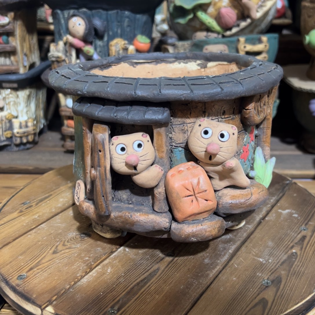 红陶嘻哈多肉花盆