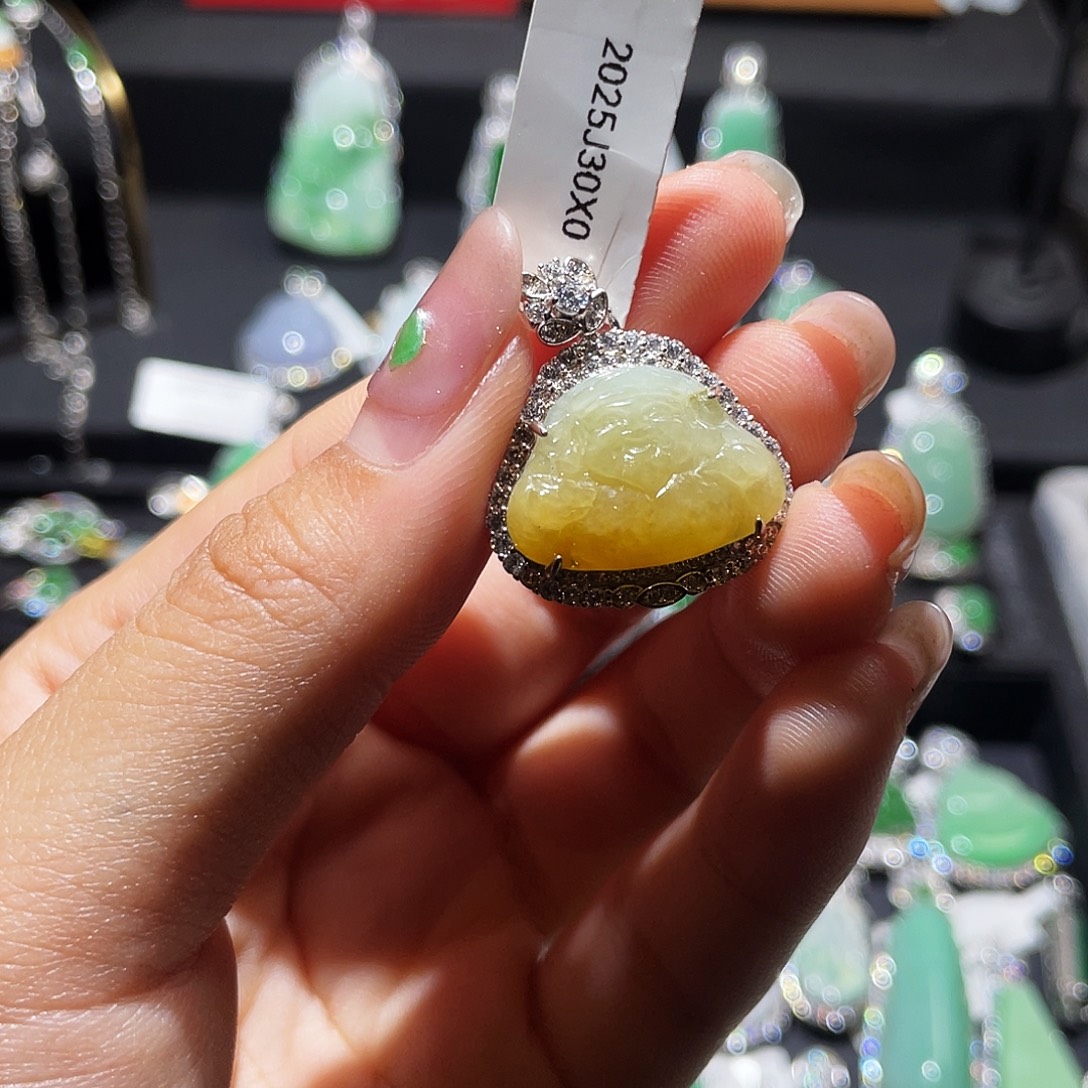 翡翠银S925镶嵌颈饰