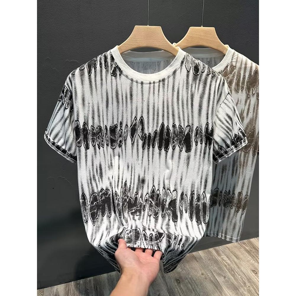 T621新款短袖t恤男夏季韩版潮流简约半袖上衣港风