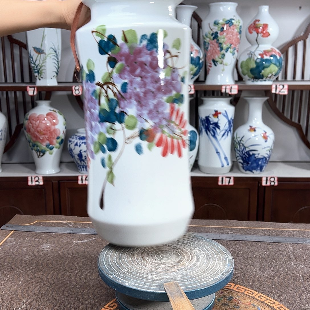 摆件景德镇陶瓷书紫藤