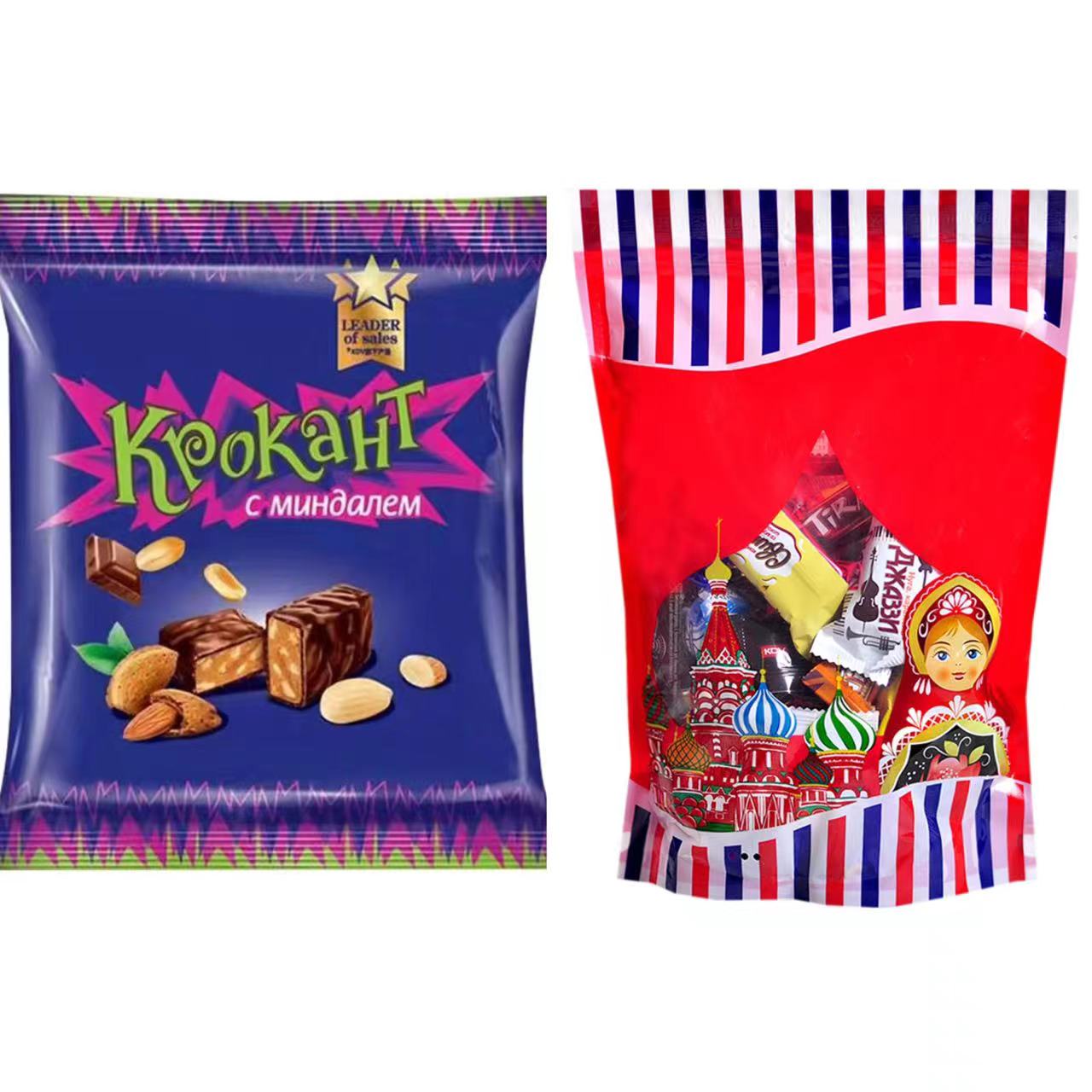 【宝妈宠粉专属】俄罗斯原装进口紫皮糖+进口混合糖什锦糖果500g/袋