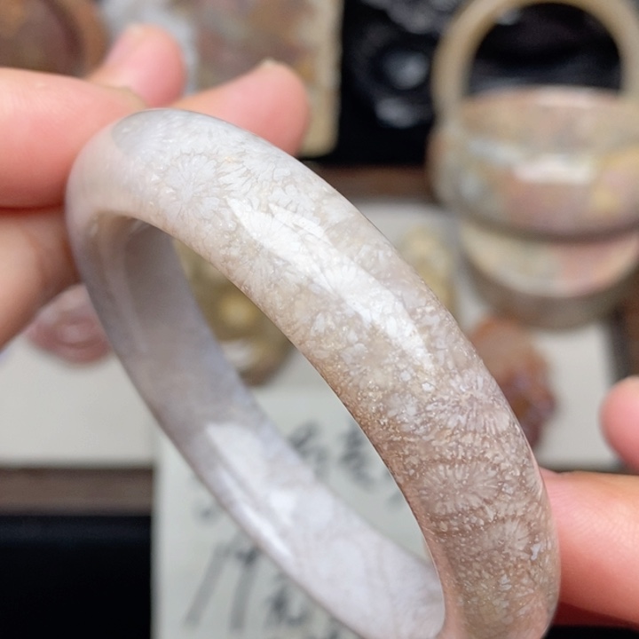 硅化珊瑚（珊瑚玉）未镶嵌手镯53