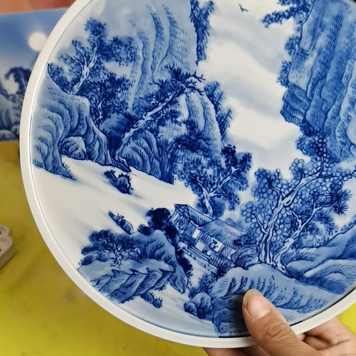 日***方景德镇釉下彩手绘釉下彩