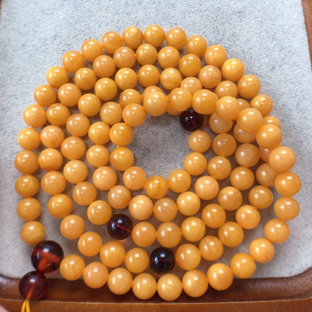 蜜蜡未镶嵌项链108