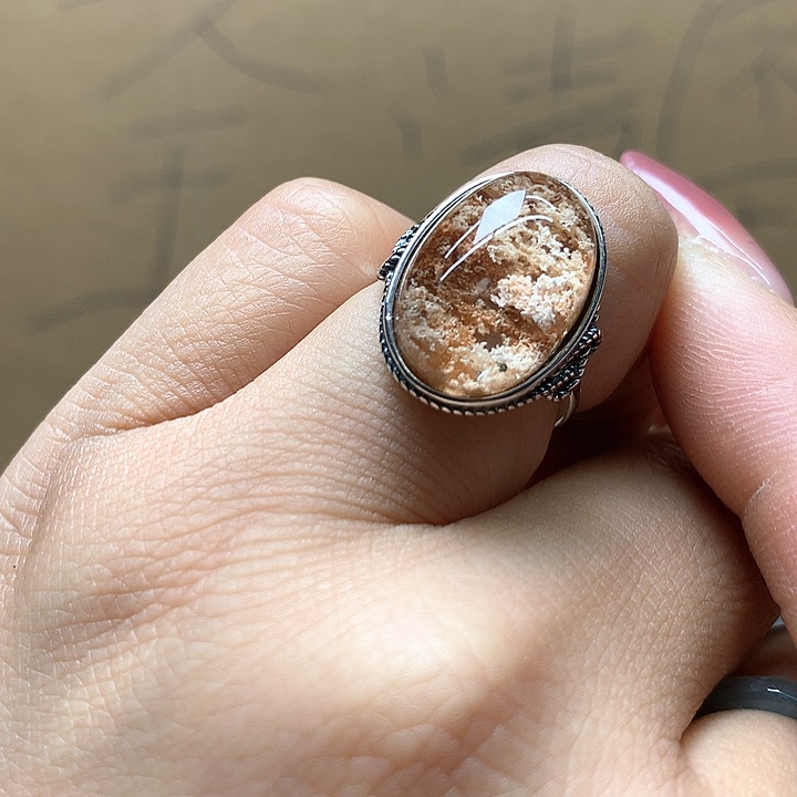 水晶水晶戒指银S925镶嵌不*