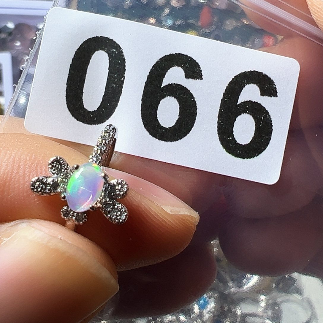 欧泊戒指未镶嵌彩欧泊戒指活口可调节