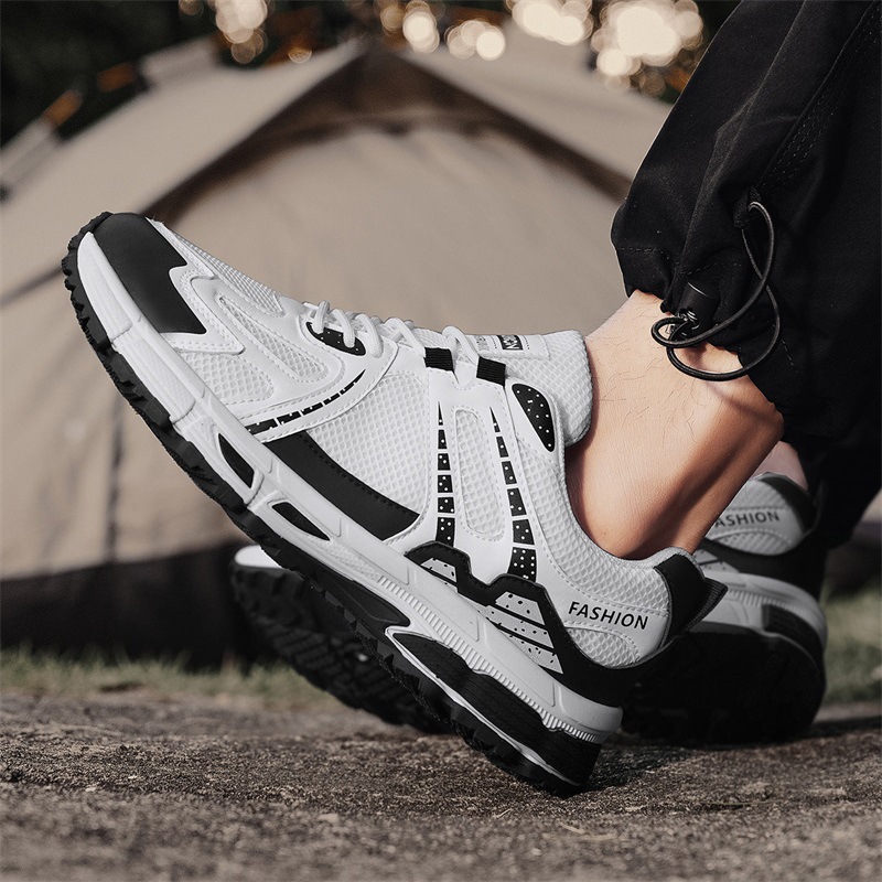 男鞋2024秋冬新款透气网面耐磨休闲运动增高登山潮鞋