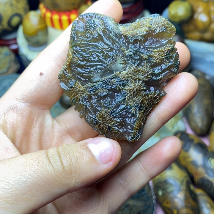 蓝***卫银S925黑山筋脉手把件