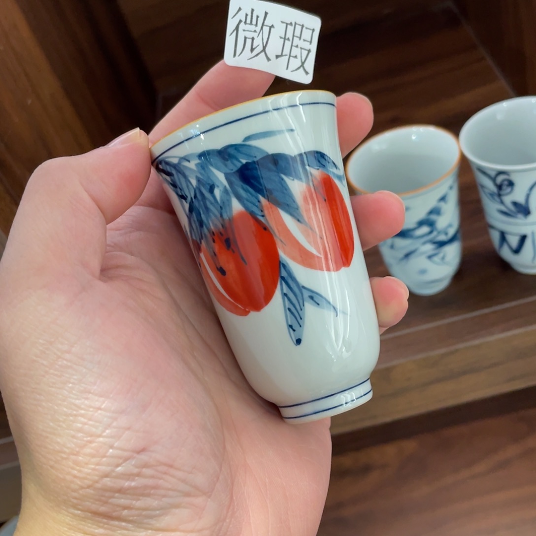 釉下手绘茶具微瑕