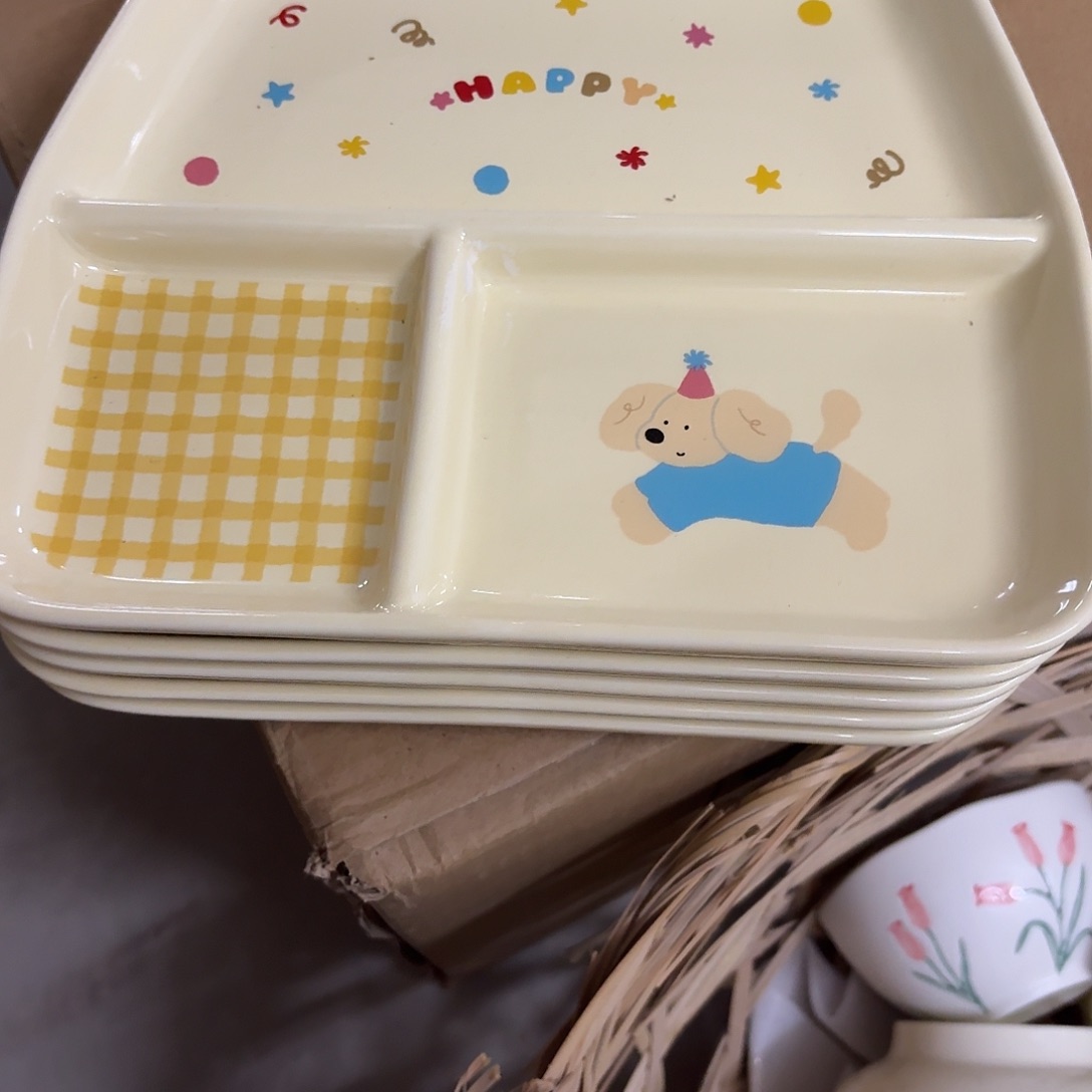 搪瓷微瑕蓝狗三格