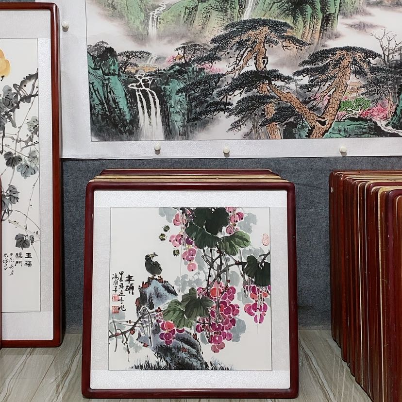 【闪购商品】国画书画作品带框65×65厘米