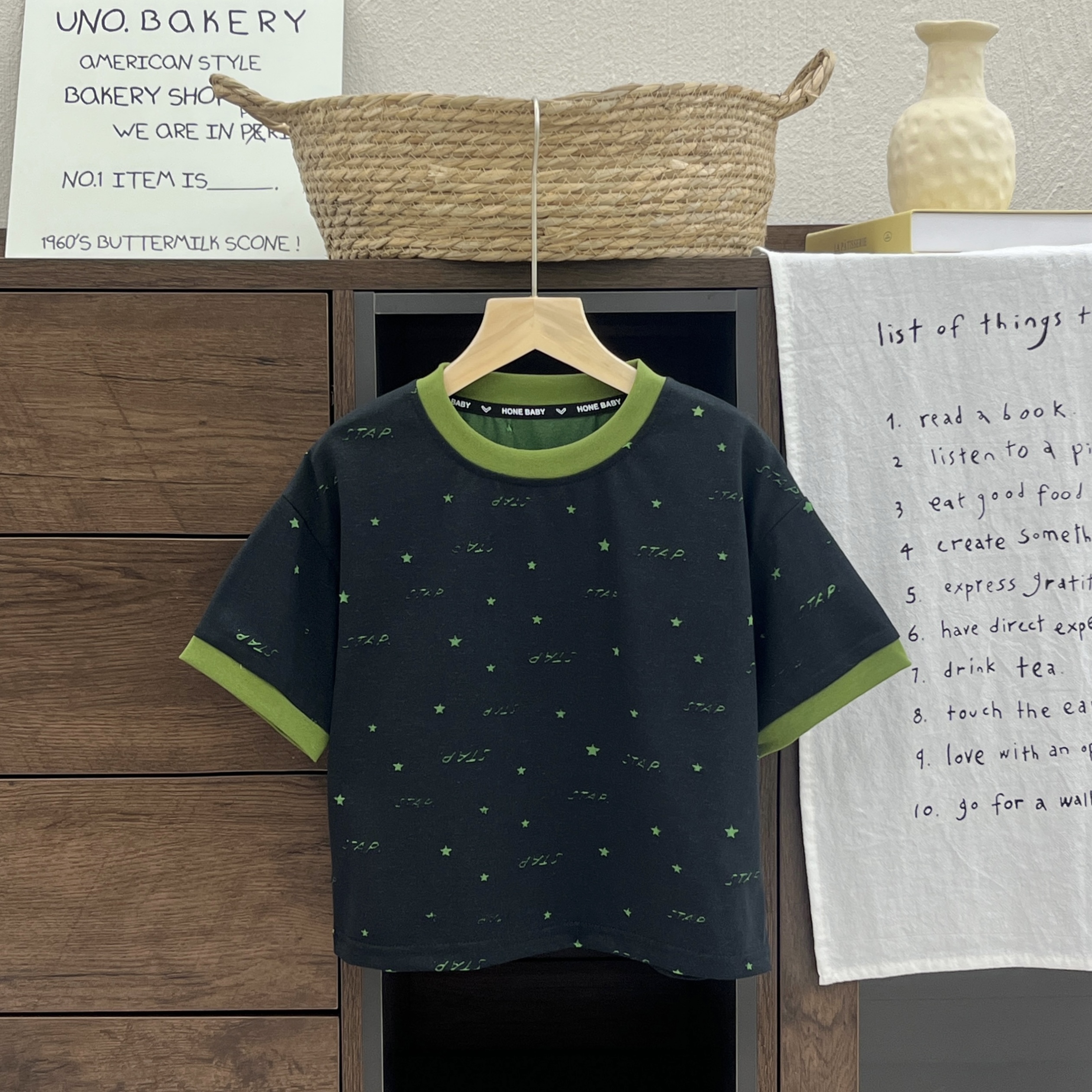 【小蛋壳】夏季儿童新款韩版短袖圆领薄款满天星宽松休闲T恤