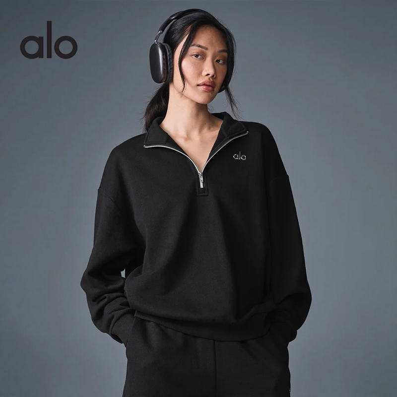 ALO YOGA【金智秀同款】半拉链卫衣女宽松立领显瘦立领外套运动上衣
