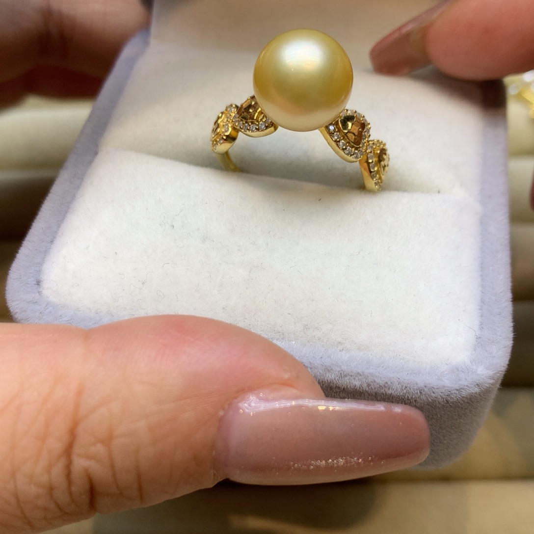 银S925镶嵌戒指海水珍珠