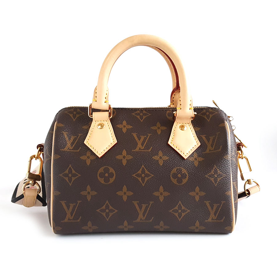 99新 LouisVuitton/路易威登 SPEEDY20黑色肩带单肩斜挎包