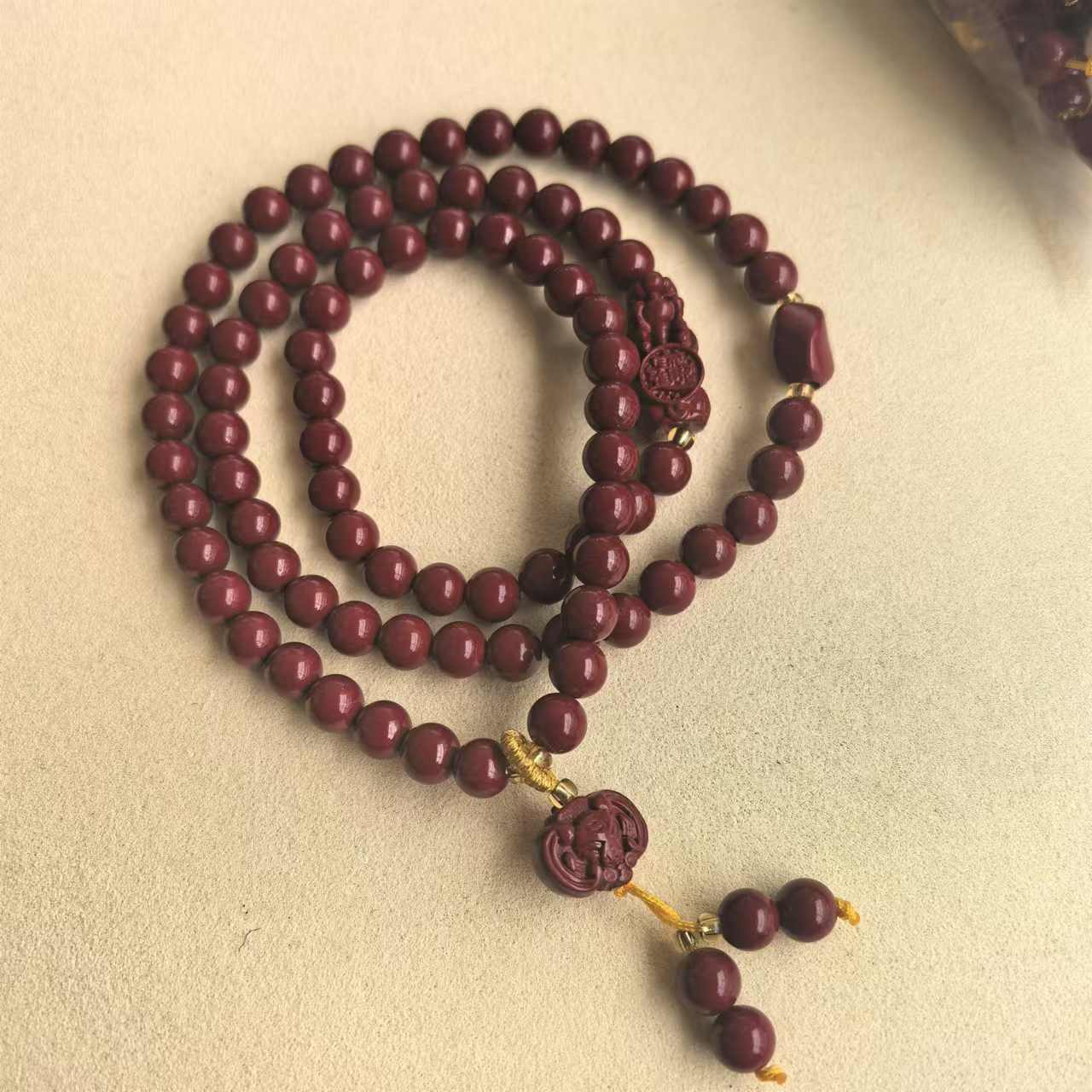 天然辰砂高定珠宝紫金砂项链JD763S838