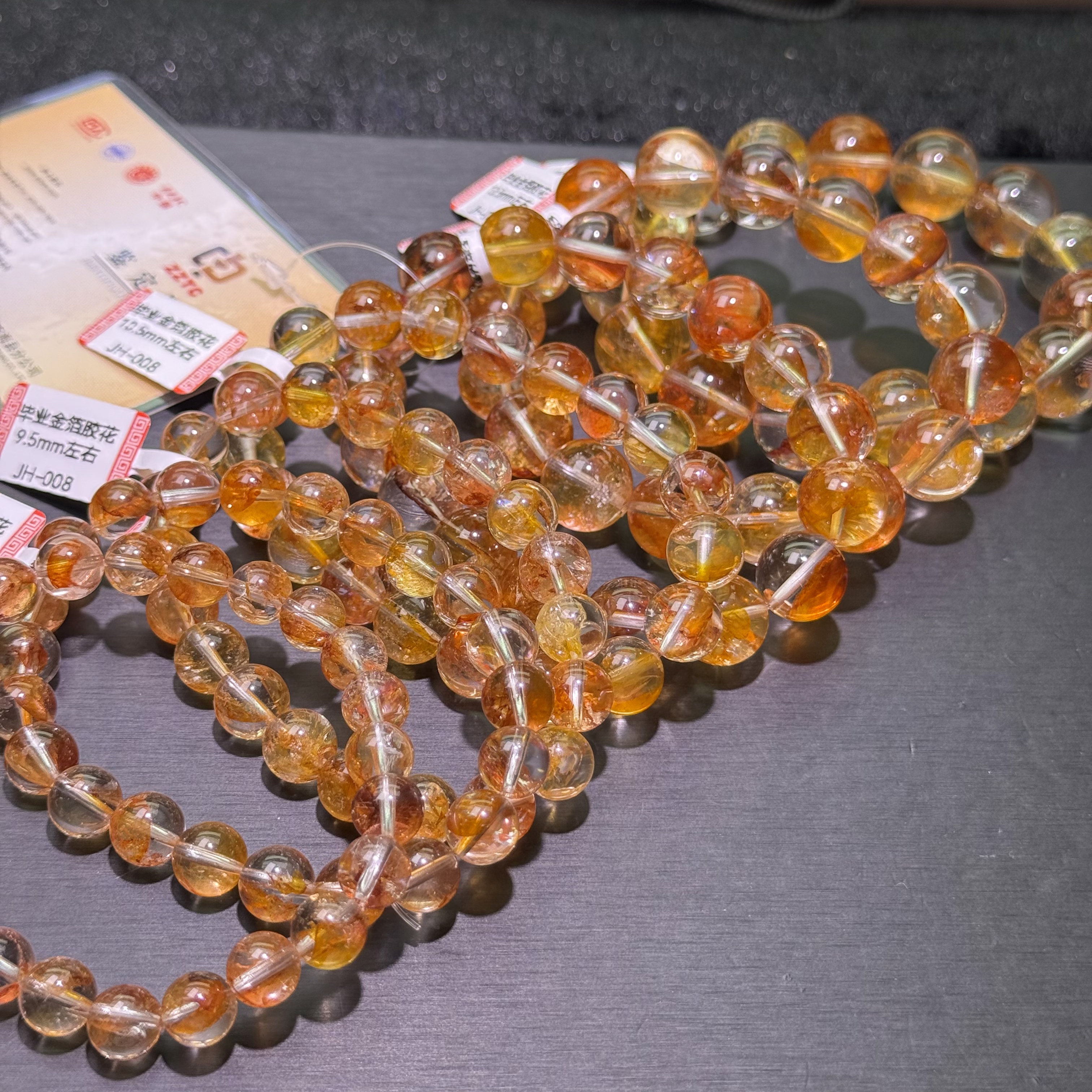 【JH-008】收藏级天然金箔锦鲤胶花手链高级感金红双生手串多样发一