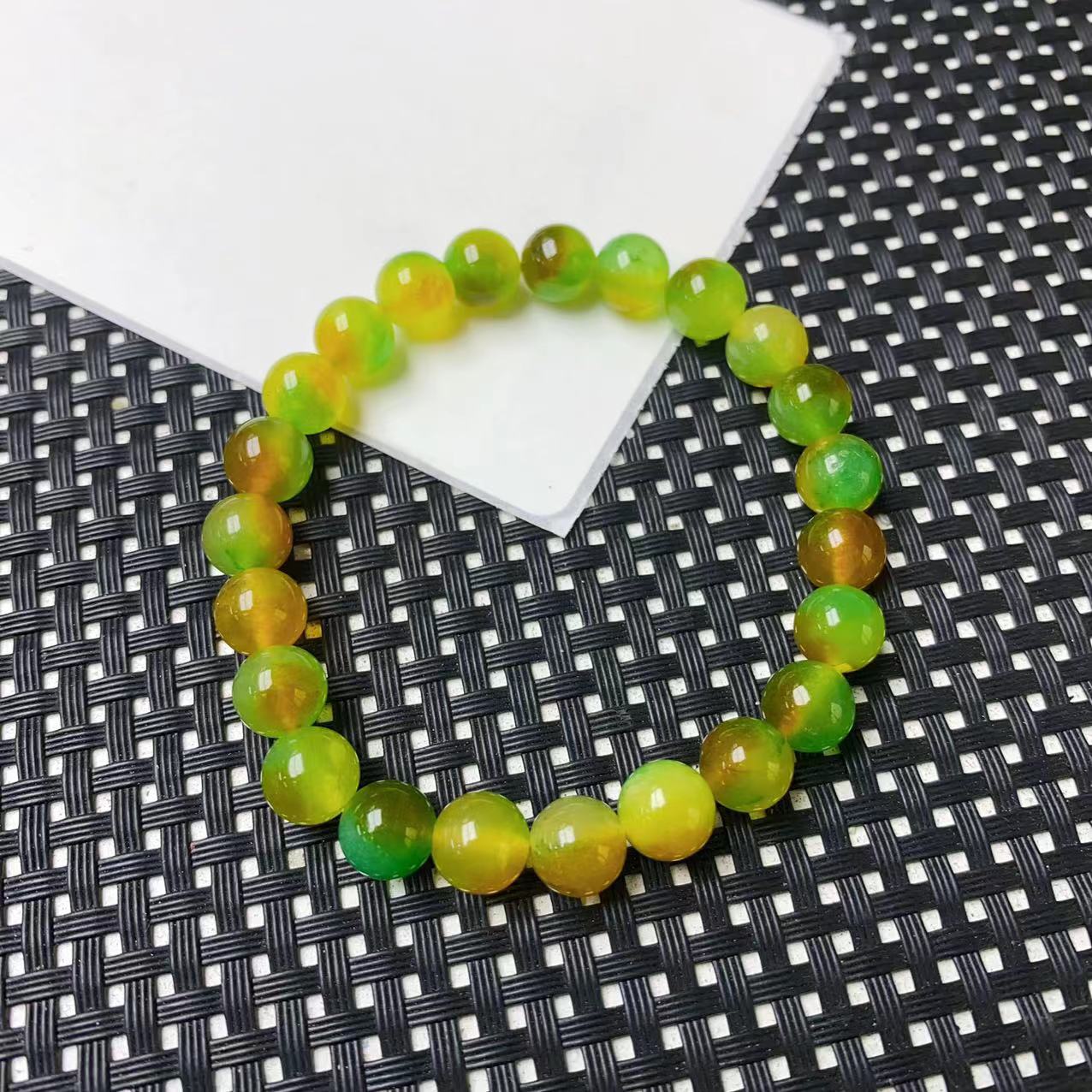 [聚小石]A1306黄加绿手链8M