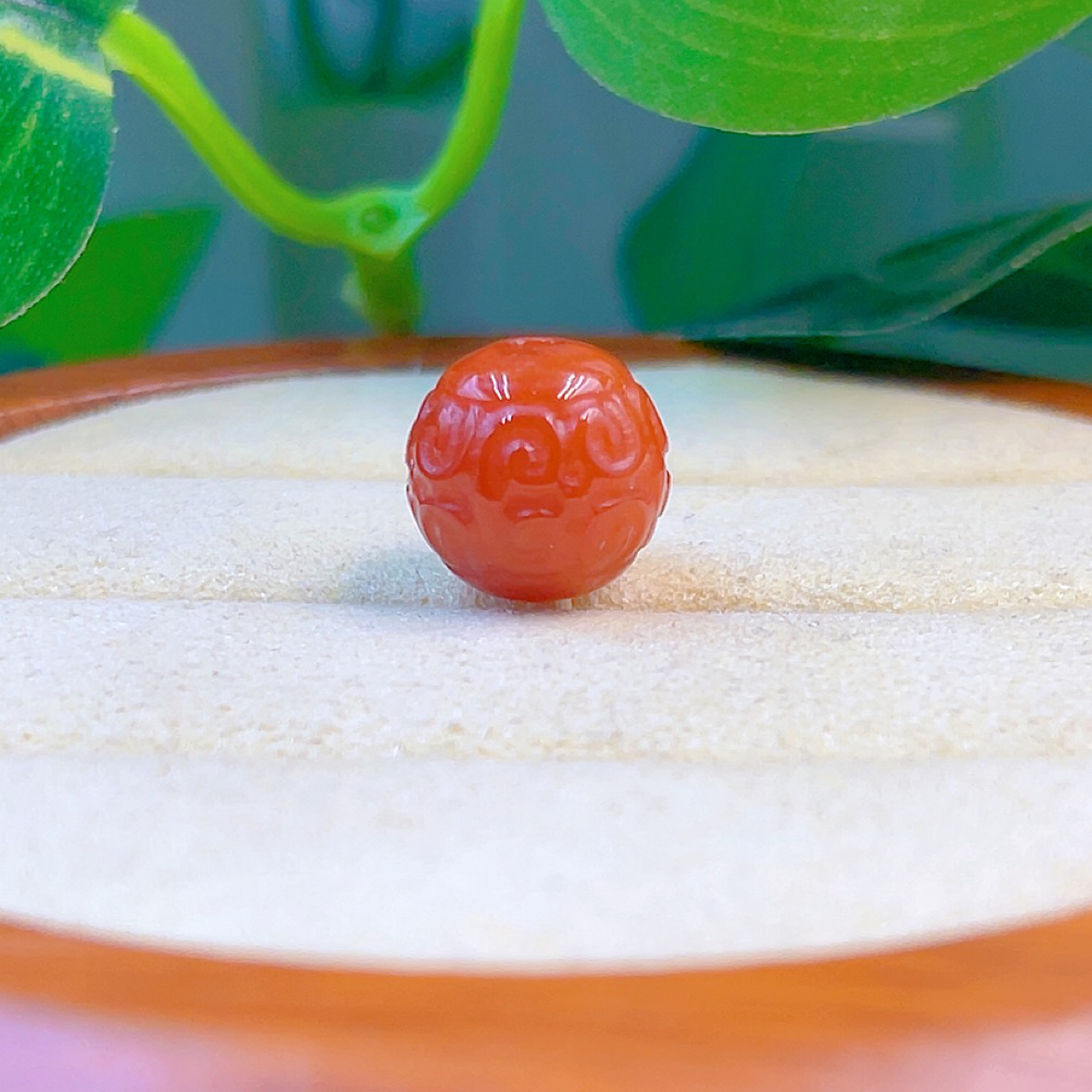 【云景南红】火焰红 回纹珠11mm一颗（直播介绍为准）