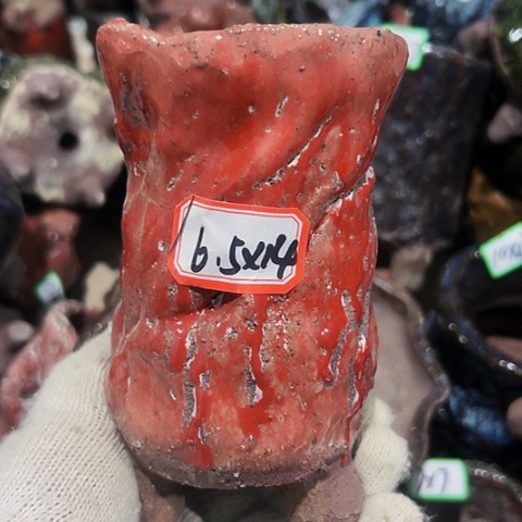 红陶粗陶花盆手工