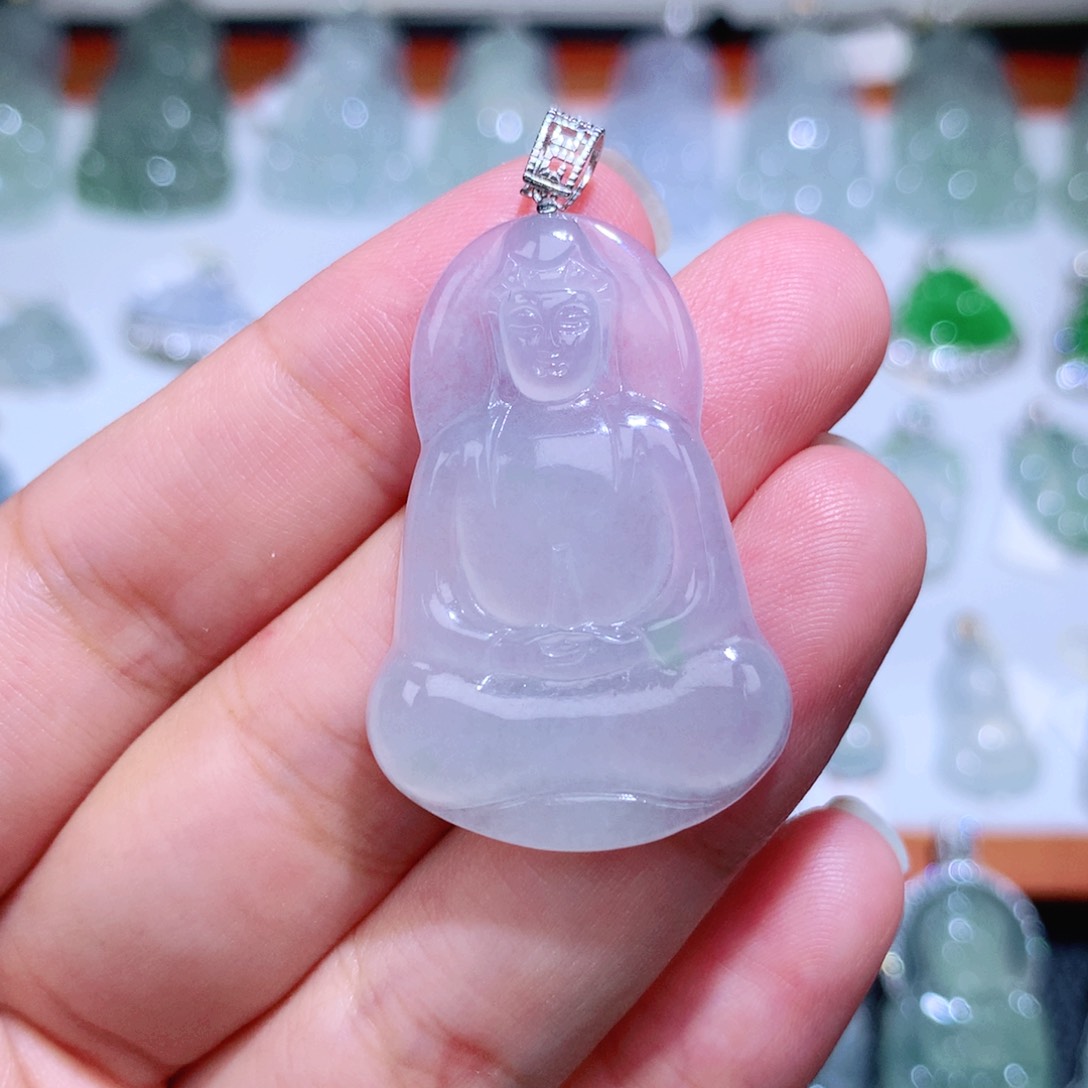 颈饰18K金镶嵌翡翠素衣