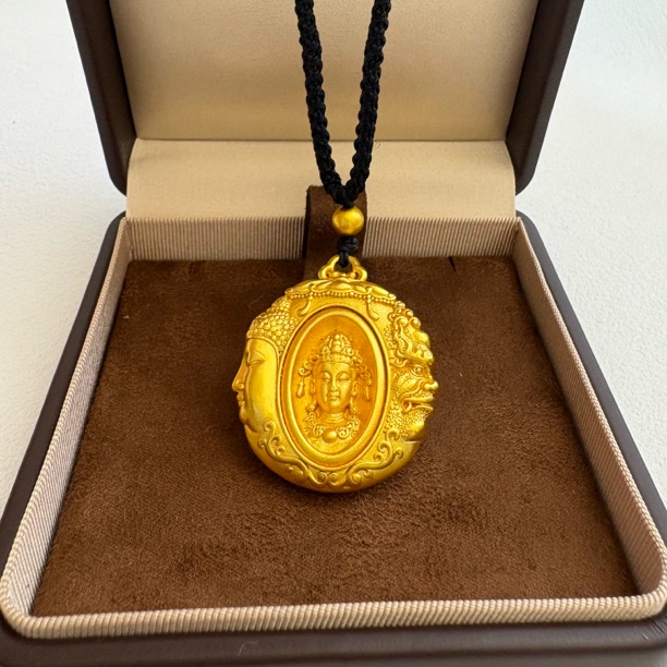 合金吊坠 新中式国潮风| 一念之间实心男女精工双面雕刻吊坠