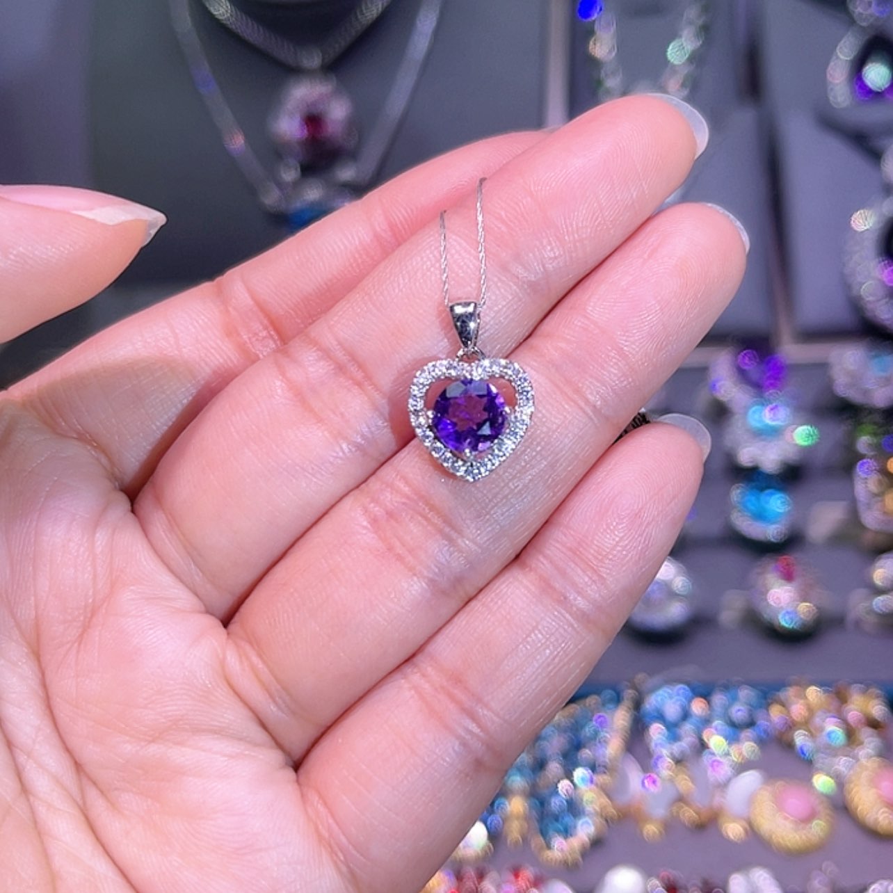 【闪购商品】紫晶吊坠(赠链)银S925镶嵌