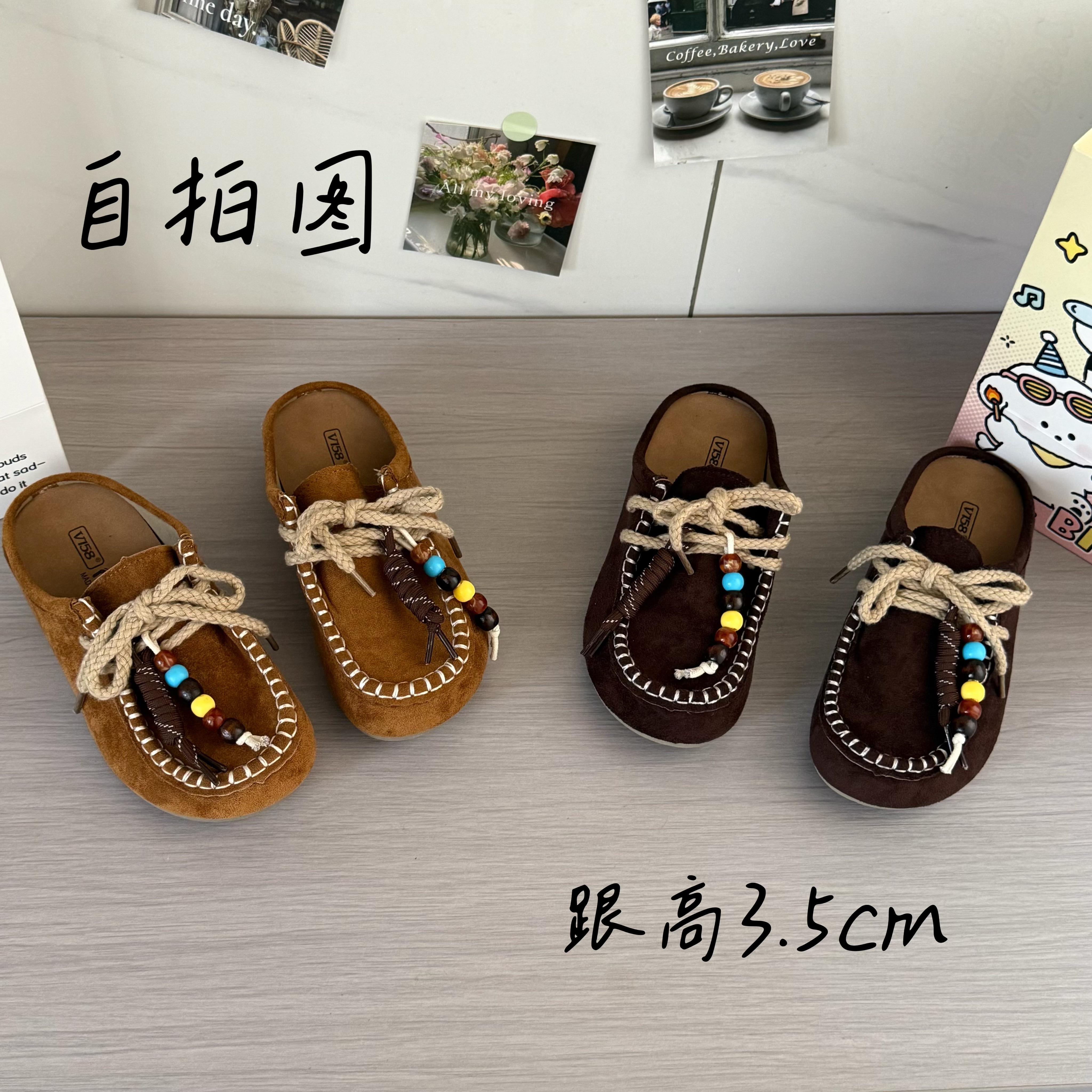 厚底包头勃肯半拖鞋女2025新款夏季复古一脚蹬懒人百搭休闲穆勒鞋