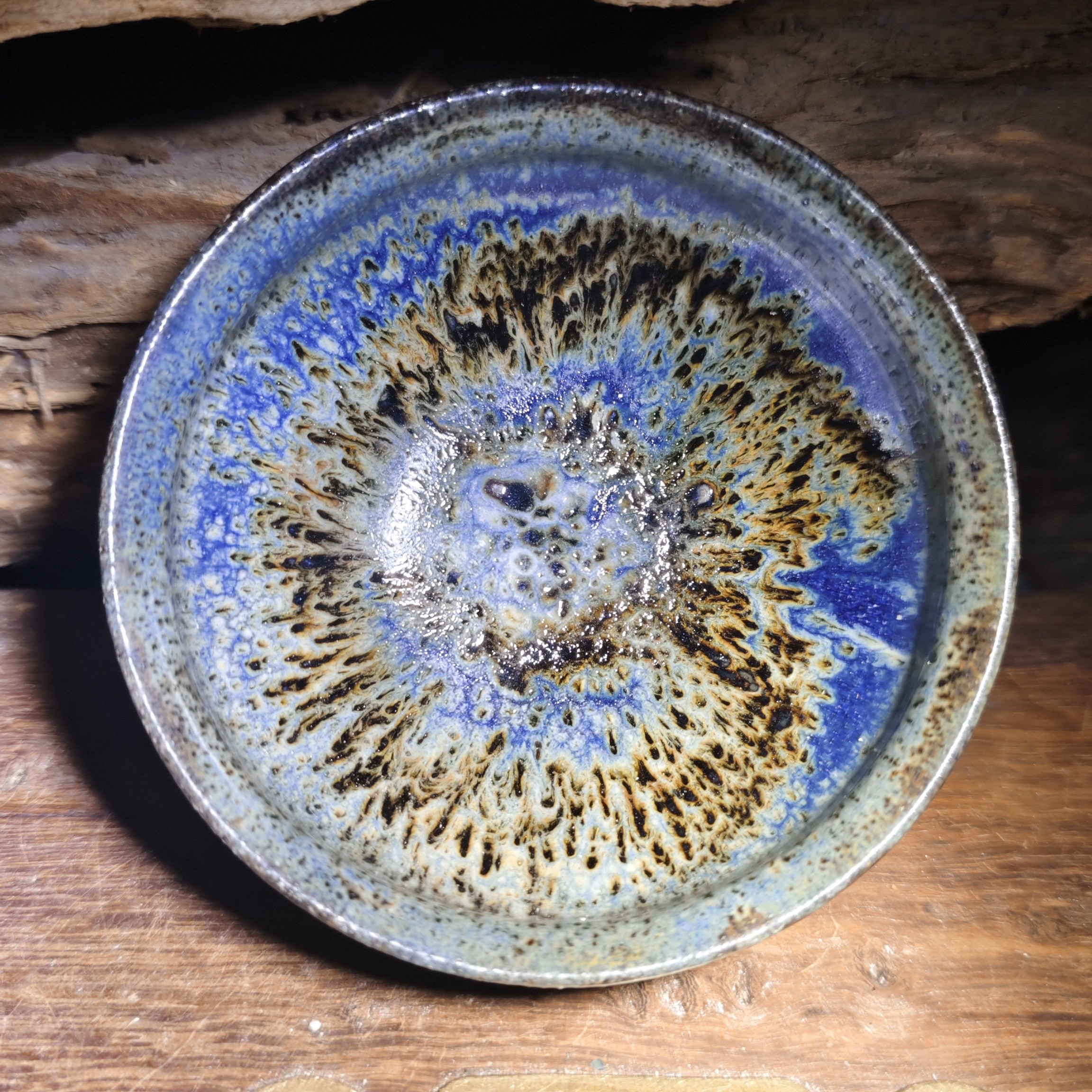 柴烧落灰烧窑变建盏主人杯